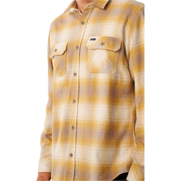 2026 Rip Curl Mens Classic Surf Count Flannel Shirt 00JMSH - Dark Mustard